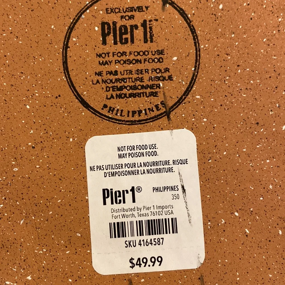 NWT PIER 1 Terracotta 12.5” Diameter Decorative Bowl